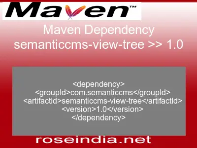 Maven dependency of semanticcms-view-tree version 1.0