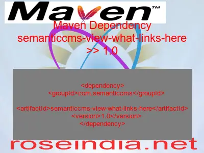 Maven dependency of semanticcms-view-what-links-here version 1.0