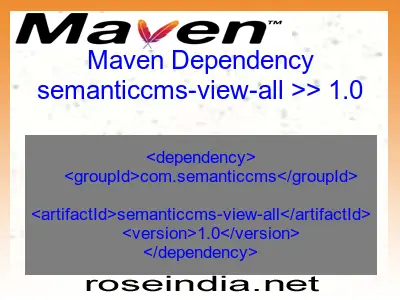 Maven dependency of semanticcms-view-all version 1.0