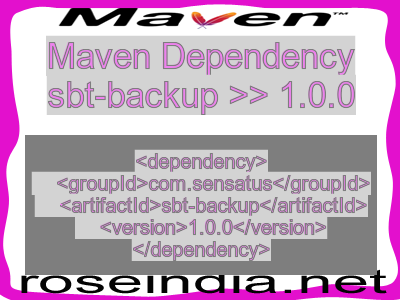 Maven dependency of sbt-backup version 1.0.0