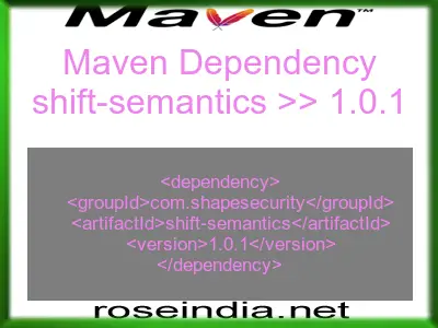 Maven dependency of shift-semantics version 1.0.1