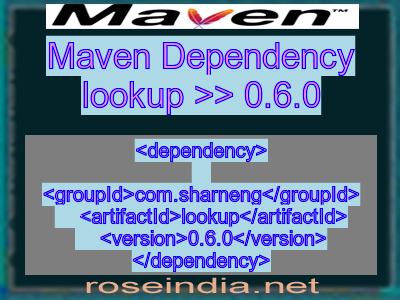Maven dependency of lookup version 0.6.0