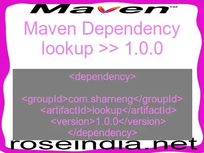 Maven dependency of lookup version 1.0.0