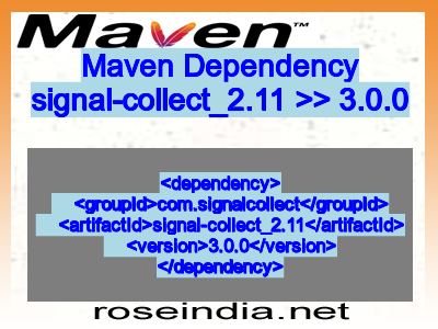 Maven dependency of signal-collect_2.11 version 3.0.0