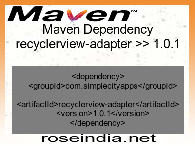 Maven dependency of recyclerview-adapter version 1.0.1