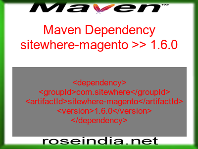Maven dependency of sitewhere-magento version 1.6.0