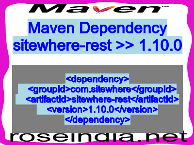 Maven dependency of sitewhere-rest version 1.10.0