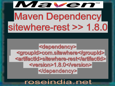 Maven dependency of sitewhere-rest version 1.8.0