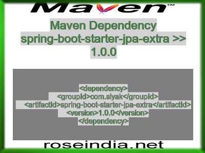 Maven dependency of spring-boot-starter-jpa-extra version 1.0.0