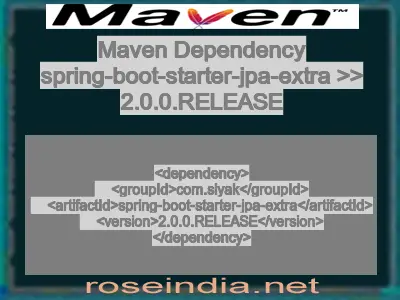 Maven dependency of spring-boot-starter-jpa-extra version 2.0.0.RELEASE