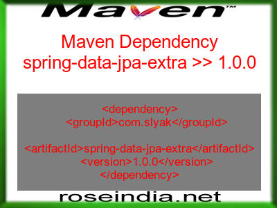 Maven dependency of spring-data-jpa-extra version 1.0.0