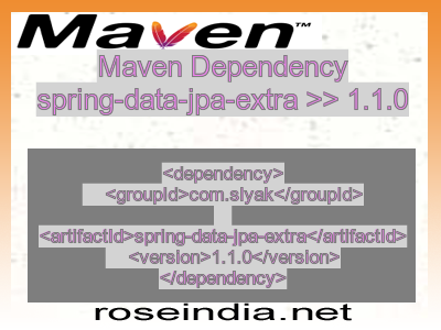 Maven dependency of spring-data-jpa-extra version 1.1.0