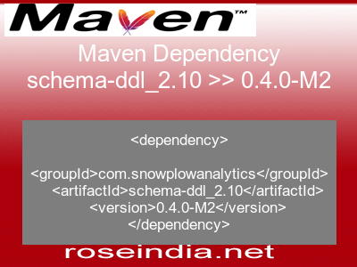 Maven dependency of schema-ddl_2.10 version 0.4.0-M2