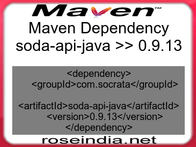 Maven dependency of soda-api-java version 0.9.13