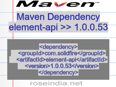 Maven dependency of element-api version 1.0.0.53