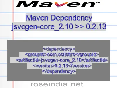 Maven dependency of jsvcgen-core_2.10 version 0.2.13