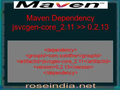 Maven dependency of jsvcgen-core_2.11 version 0.2.13