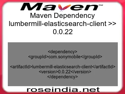 Maven dependency of lumbermill-elasticsearch-client version 0.0.22