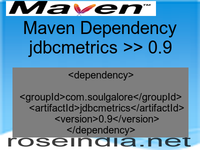Maven dependency of jdbcmetrics version 0.9