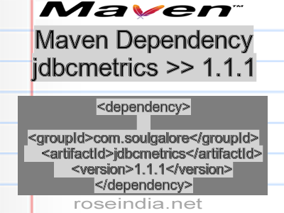 Maven dependency of jdbcmetrics version 1.1.1
