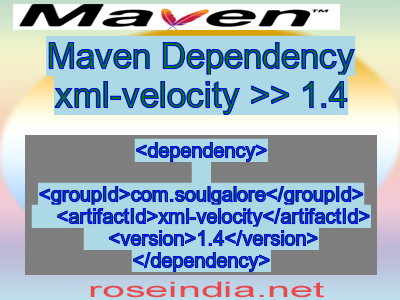 Maven dependency of xml-velocity version 1.4