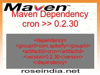 Maven dependency of cron version 0.2.30