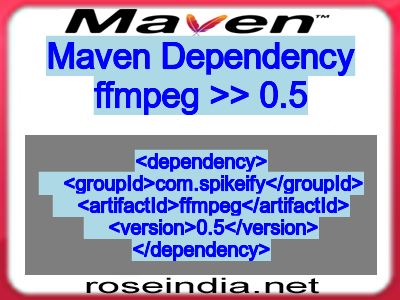 Maven dependency of ffmpeg version 0.5