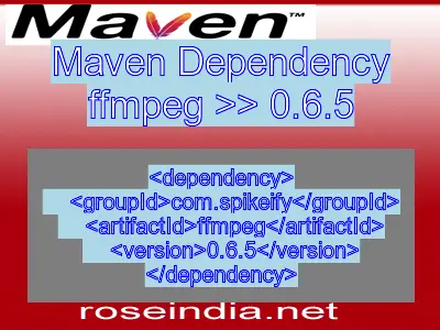 Maven dependency of ffmpeg version 0.6.5