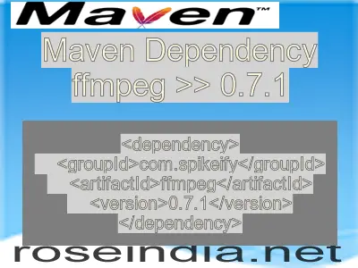 Maven dependency of ffmpeg version 0.7.1