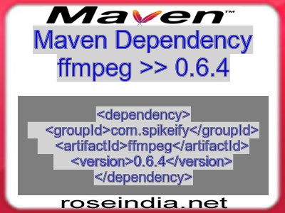 Maven dependency of ffmpeg version 0.6.4
