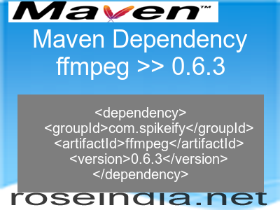 Maven dependency of ffmpeg version 0.6.3