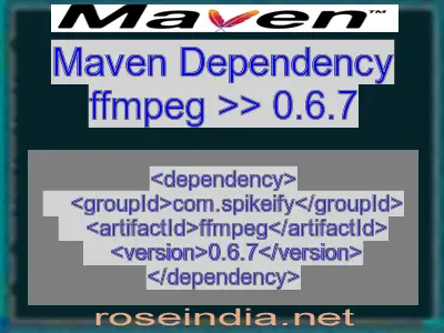 Maven dependency of ffmpeg version 0.6.7