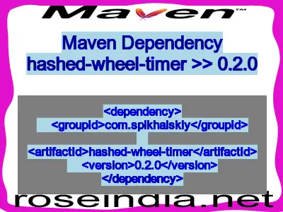 Maven dependency of hashed-wheel-timer version 0.2.0