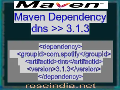 Maven dependency of dns version 3.1.3