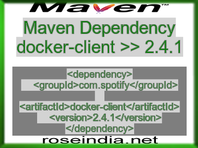 Maven dependency of docker-client version 2.4.1