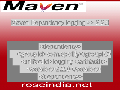 Maven dependency of logging version 2.2.0