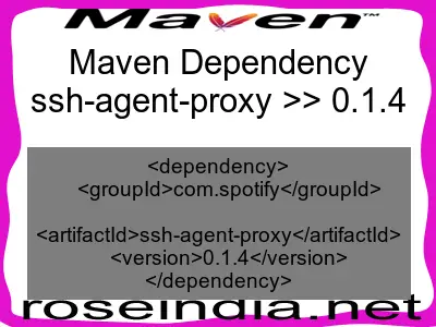 Maven dependency of ssh-agent-proxy version 0.1.4