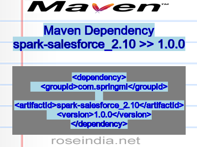 Maven dependency of spark-salesforce_2.10 version 1.0.0