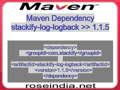 Maven dependency of stackify-log-logback version 1.1.5
