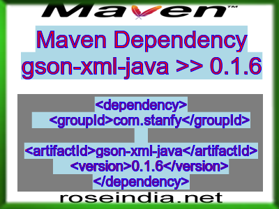 Maven dependency of gson-xml-java version 0.1.6