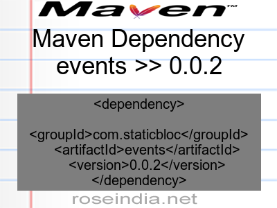 Maven dependency of events version 0.0.2