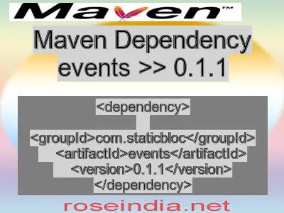 Maven dependency of events version 0.1.1
