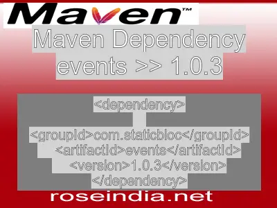 Maven dependency of events version 1.0.3