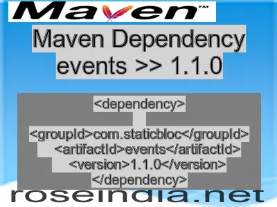 Maven dependency of events version 1.1.0