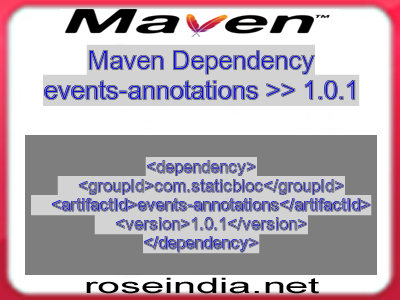 Maven dependency of events-annotations version 1.0.1