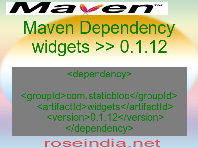 Maven dependency of widgets version 0.1.12