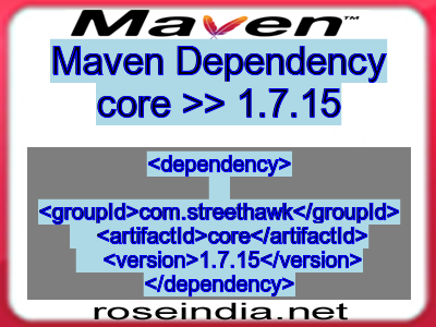 Maven dependency of core version 1.7.15