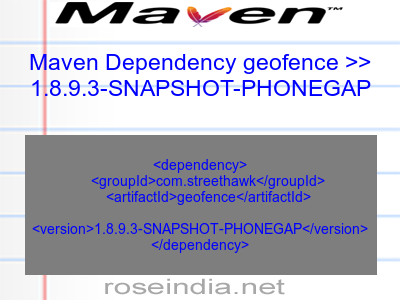 Maven dependency of geofence version 1.8.9.3-SNAPSHOT-PHONEGAP