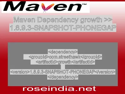 Maven dependency of growth version 1.8.9.3-SNAPSHOT-PHONEGAP