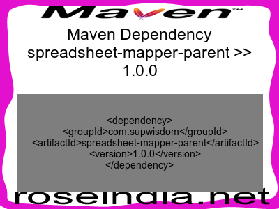 Maven dependency of spreadsheet-mapper-parent version 1.0.0